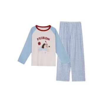 TLXT Pajama Set Women's Blue Waffle Knit