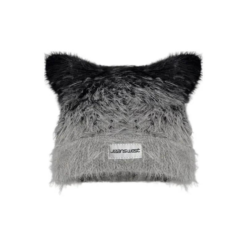 JEANSWEST Mink Fur Beanies Unisex-1