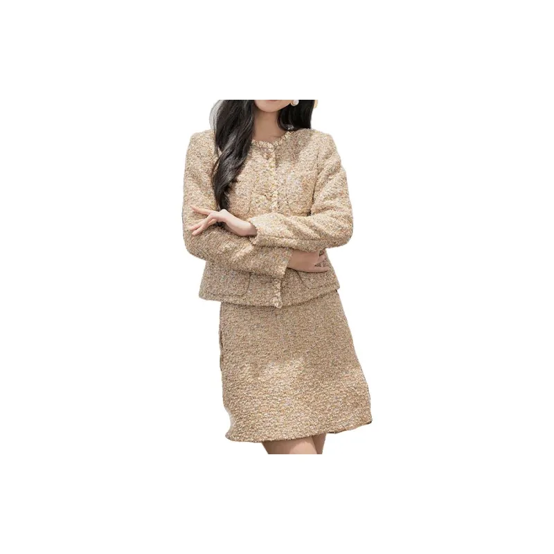 BESIONIA FW24 Casual Short Skirts Women's Gold-3