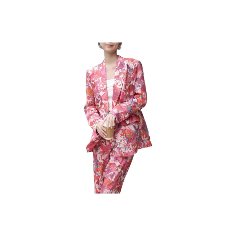 BESIONIA FW24 Suit Trouser Women's Red Pattern-2