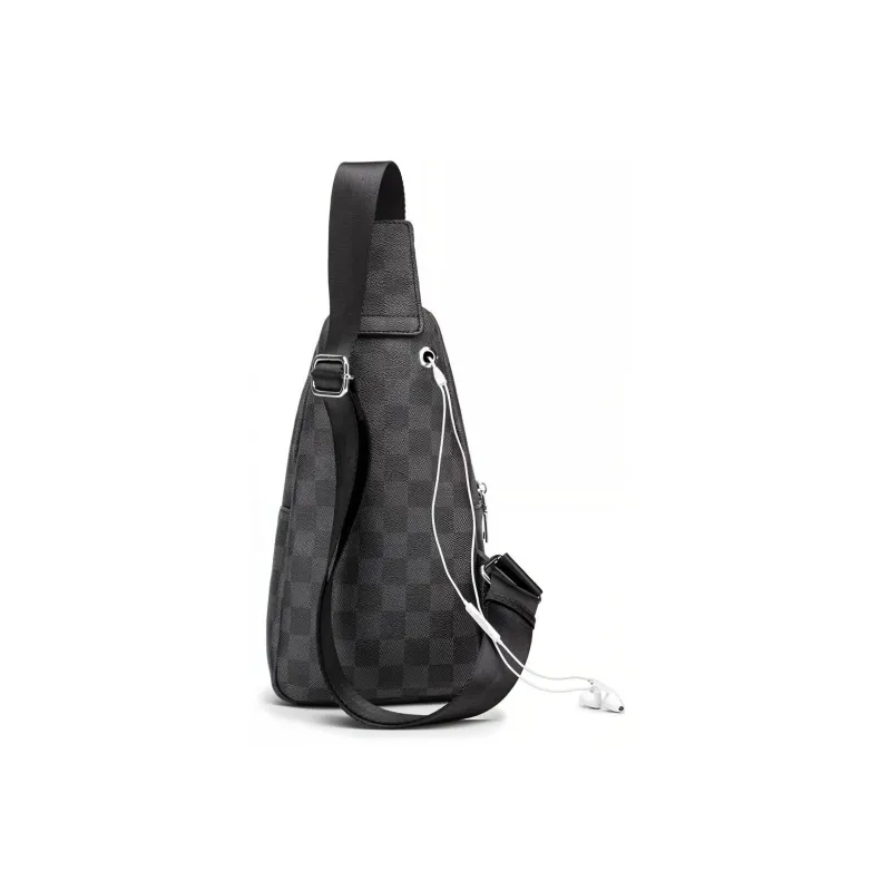 VIHUS Microfiber Leather Sling Bag Men's Black-2