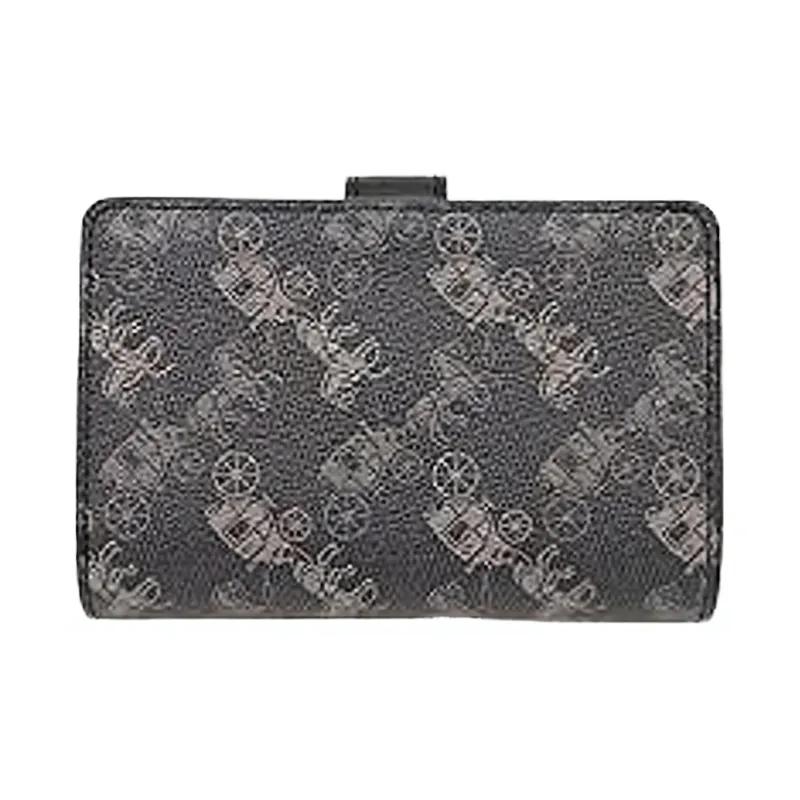 COACH Corner Zip Canvas With Leather Wallet Medium Size Women's Black-2