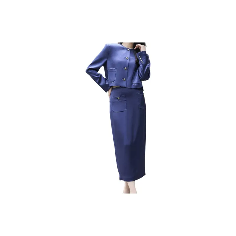 BESIONIA SS24 Casual Long Skirts Women's Royal Blue-1