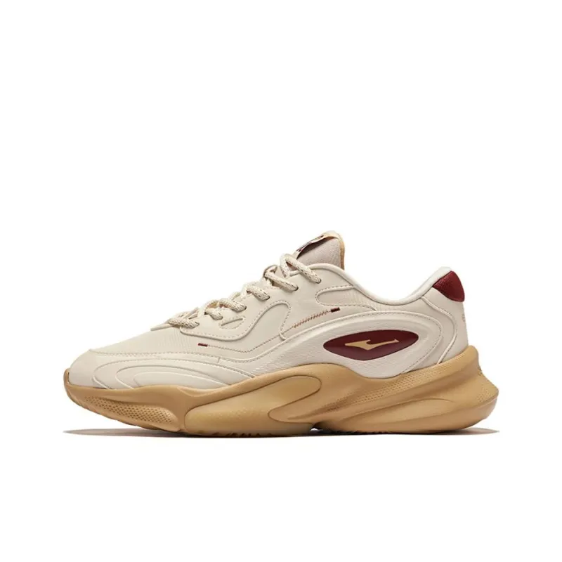 Erke Xiaoguang Cushioning Wear Resistant Low Top Casual Shoes Men's Warm Linen Bordeaux Red-0