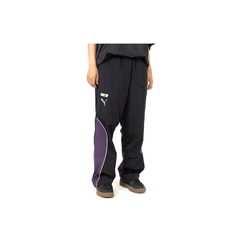PUMA FW24 Knitted Sweatpants Men's Purple Black-3