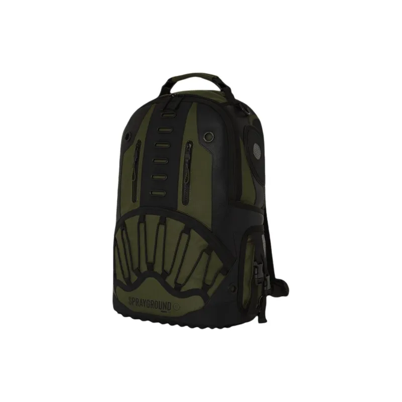 SPRAYGROUND Artificial Leather Backpack Unisex Army Green-1