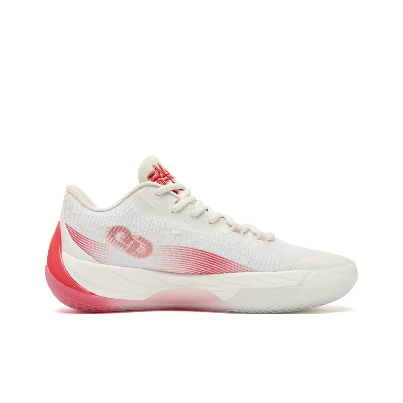 QIAODAN Poisonous Fangs 3.0 Basketball Shoes Men Low Top Birch White Brier Red-1