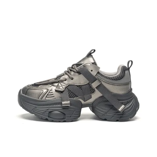 EXULL Q Chunky Sneakers Women's Low-Top Carbon Gray