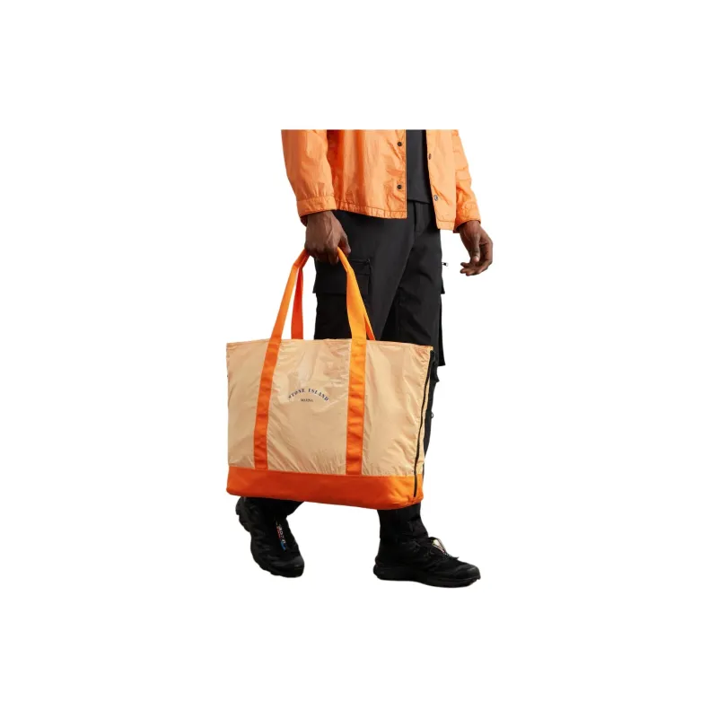STONE ISLAND Nylon Tote Bag, Shopping Bag, Shoulder Bag, Handbag Men's Yellow-2