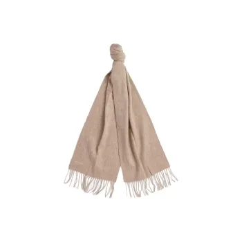 BARBOUR Logo Embroidered Fringed Scarf