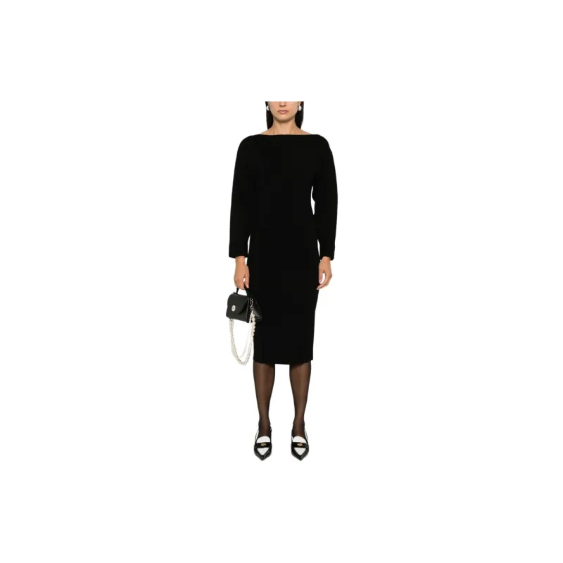 PINKO Logo Stitched Midi Skirt-1