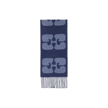 GANNI Recycled Wool Knit Scarves Women's Dark Blue