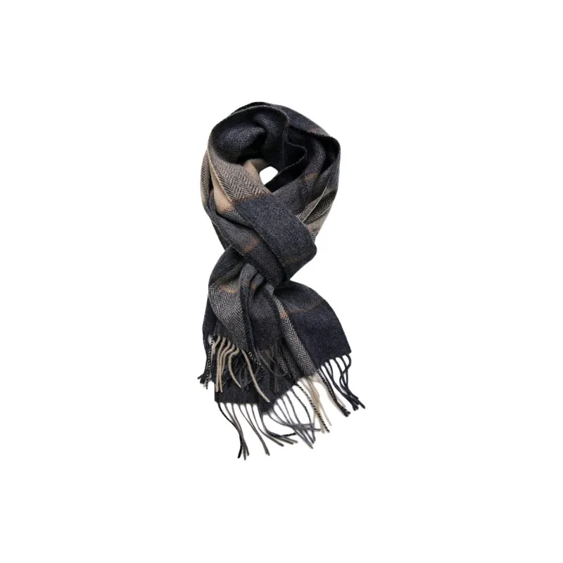 H YXIANG 100% Wool Knit Scarves Men's-0