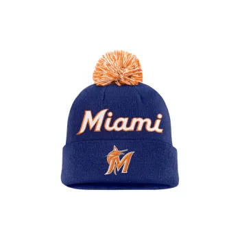 Nike Miami Marlins Peak Men's Nike Mlb Cuffed Pom Beanie