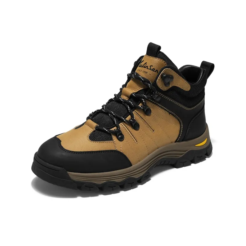 Mulinsen Hiking / Trekking Shoes Men High Top Brown/Black-1