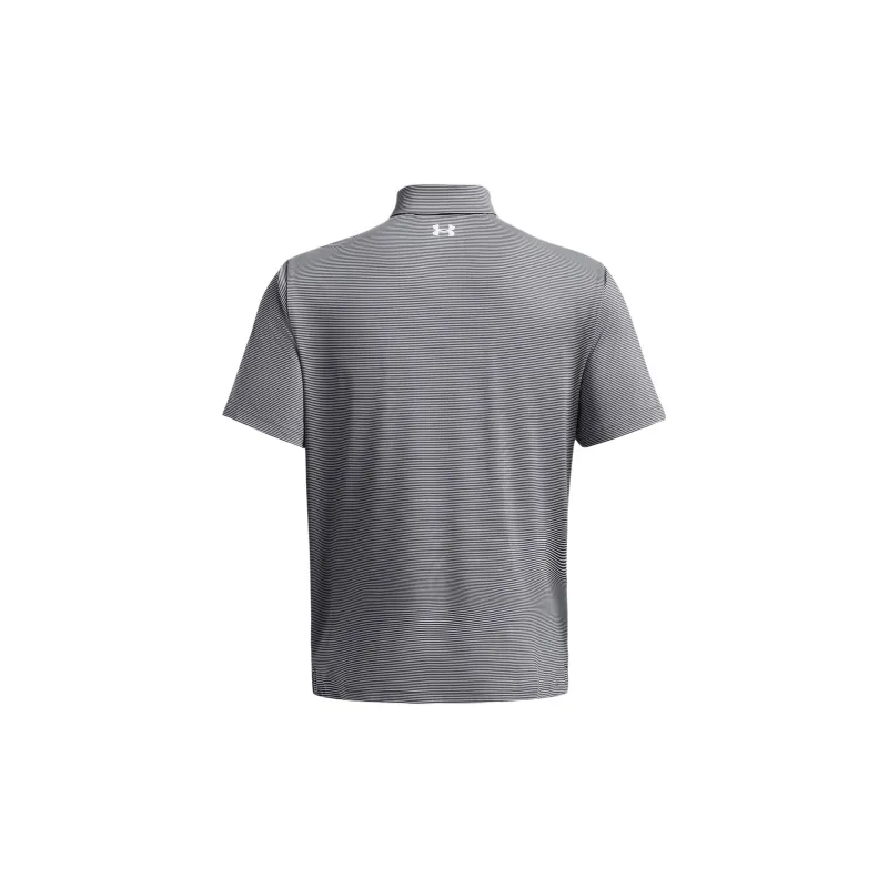 Under Armour Collegiate University Of Utah UA Tee To Green Stripe Polo Shirt Men's Gray-1