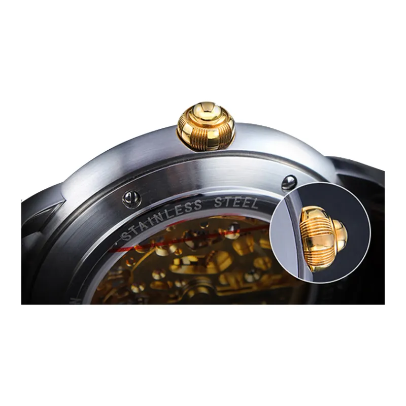 DEESIO Automatic Mechanical Movement Watch Men's Watches Cut Out Dial-4