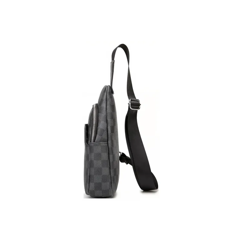 VIHUS Microfiber Leather Sling Bag Men's Black-3