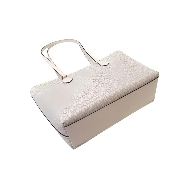 MICHAEL KORS Coated Canvas Tote Bag, Shopping Bag, Shoulder Bag, Handbag Tubas Women's Milk White-2