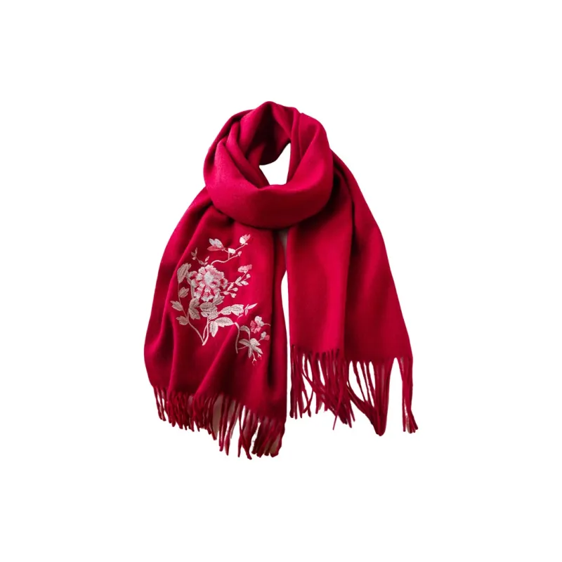 Hang Silk Road 100% Sheep Wool Knit Scarves Women's-3