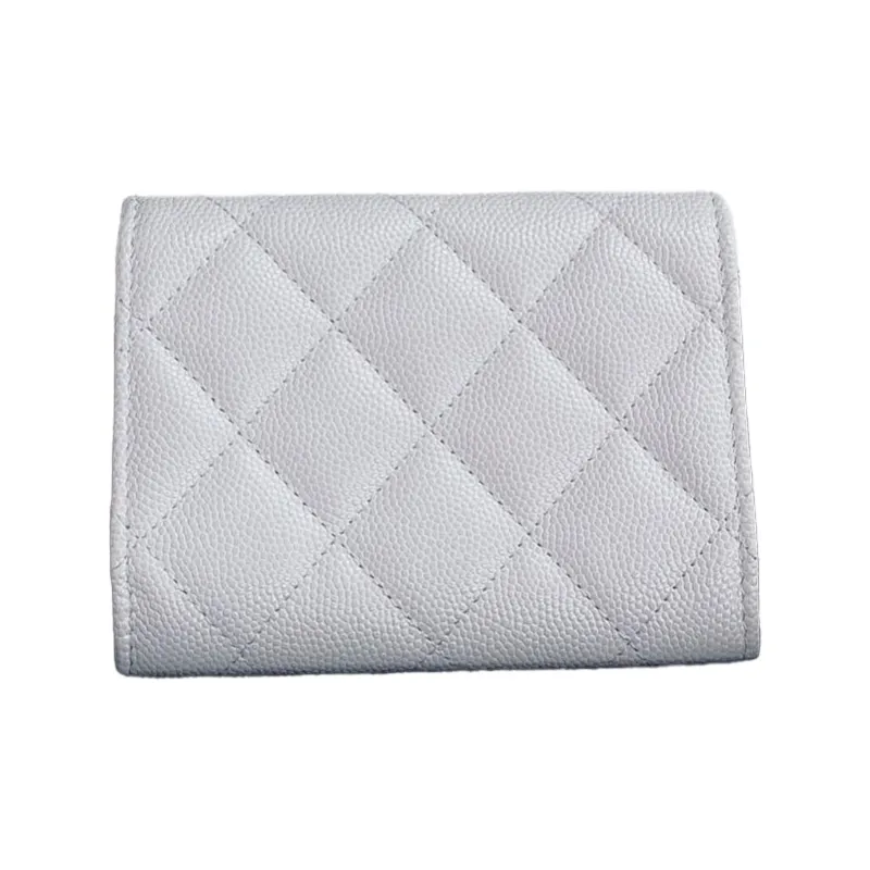 CHANEL Litchi Leather, Caviar Cow Leather Card Holder Women's White-1