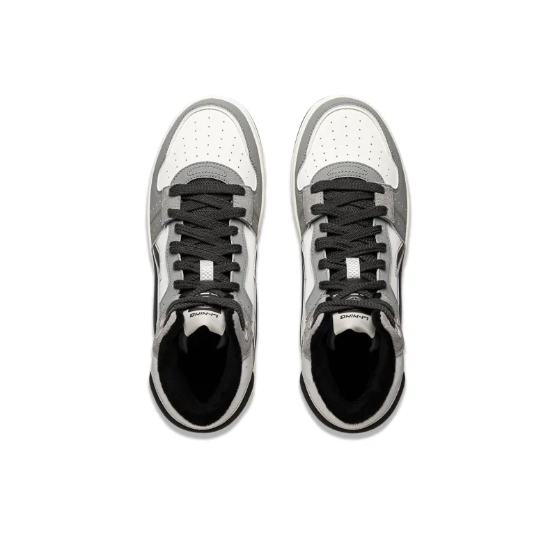 LiNing Tianji SOFT HI Non-slip Lightweight Mid-Top Skateboard Shoes Unisex White Gray-3