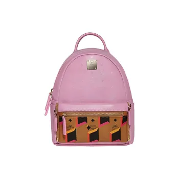 MCM PVC Leather Backpack Mini Women's Pink