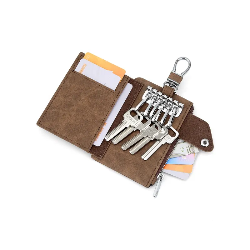 MashaLanti Synthetic Leather Versatile Zipper Coin Purse Key Pouch Regular Men's Multicolor-6