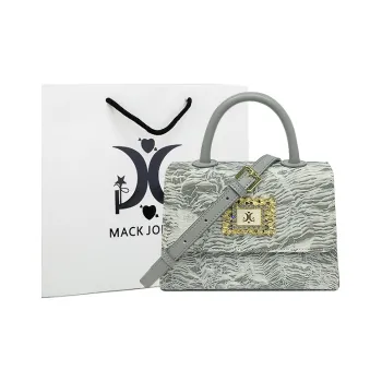 MACK JODAER Synthetic Leather Handbag Shoulder Bag Crossbody Bag Regular Women's Lightweight Gray Yarn