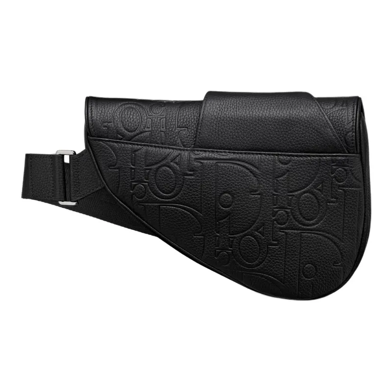 DIOR Calfskin Saddle Bag Crossbody Sling Bag Men's Black-2
