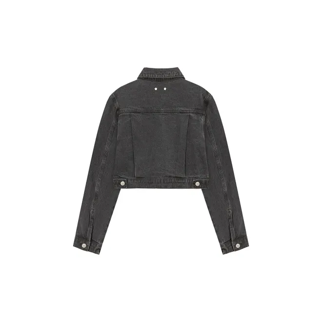CHUU Denim Jackets Women's Black Gray-1