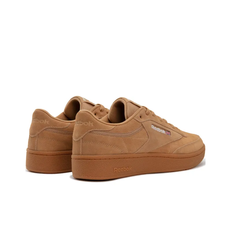 Reebok CLUB C 85 W+ Height Increasing Wear-Resistant Slip-Resistant Low-Top Skateboard Shoes Unisex Brown Yellow-2