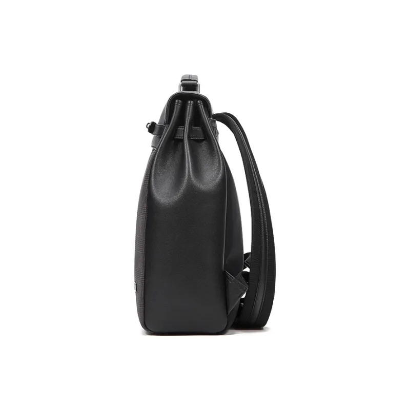 BVP Genuine Leather Backpack Men's Black-6