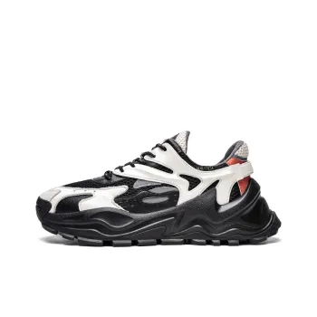 NAUTICA Anti Slip And Wear Resistant Height Increasing Low Top Chunky Sneakers Men's White Black