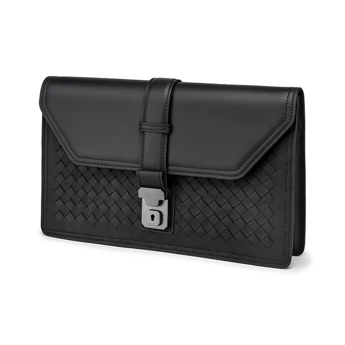 FAIRWHALE Genuine Leather Clutch Men's Elegant Black-1