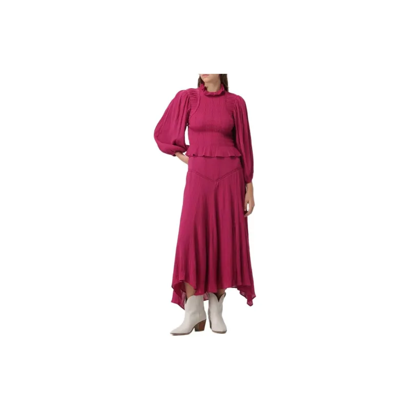 ISABEL MARANT Aline High Waist Asymmetric Midi Skirt-2