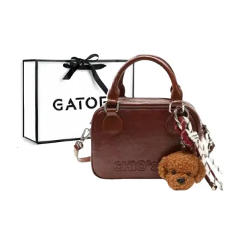 GATOER PU Crossbody Bag Women's Red Coffee/Black