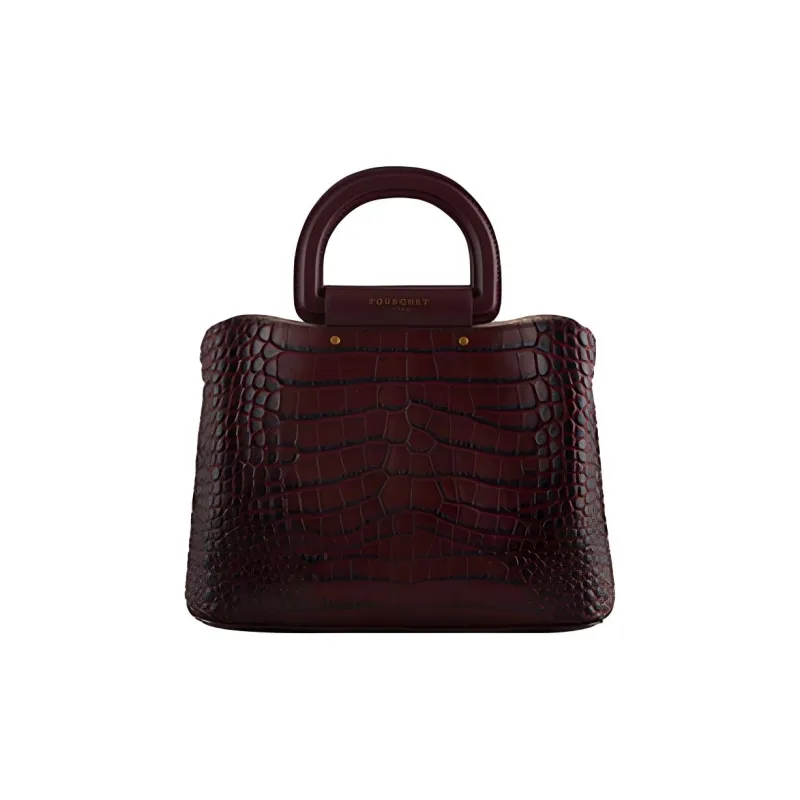 POURCHET Cow Leather Shoulder Bag, Handbag Women's Black/Green/Dark Blue/Dark Brown/Dark Red-4