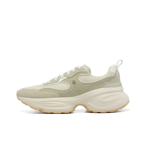 LI NING 1990 Classic Collection Cushioning, Wear Resistant Low Top Casual Running Shoes Men's Gray Green