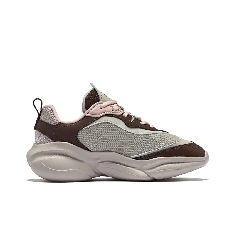 Erke Wear-resistant And Lightweight Low-Top Casual Shoes Women's Pearl Milk Tea Coffee-1