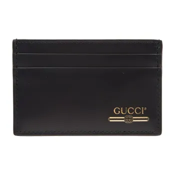 GUCCI Calfskin Card Holder Regular Men's Black