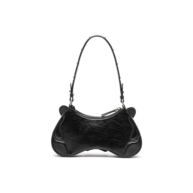SUGARSU Cow Leather Handbag, Shoulder Bag Medium Size Women's Black/Dark Brown/Silver/Purple/Bright Pink-2