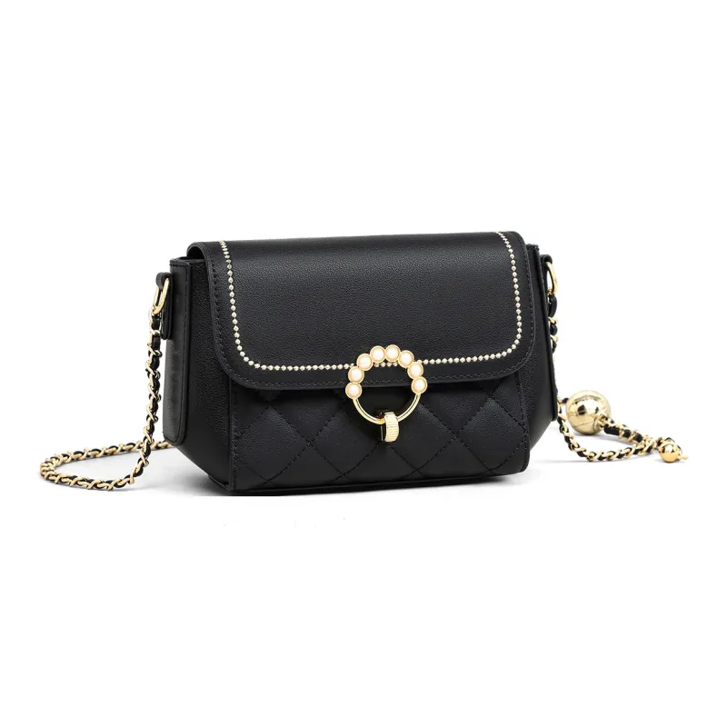 MILLIE'S Cow Leather With Synthetic Leather Shoulder Bag Regular Women's Black-2