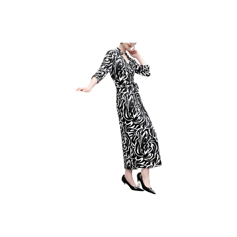 BESIONIA SS24 Short Sleeved Dresses Women's Black White-1