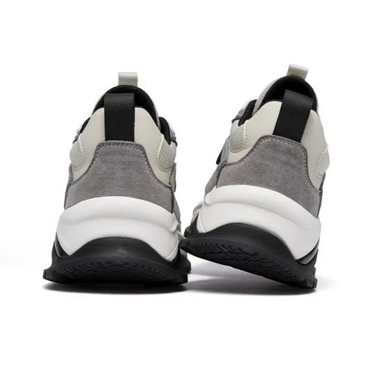 JEEP SPIRIT Cushioning Anti-Slip Wear-Resistant Breathable Impact-Resistant Mid-Top Outdoor Shoes Men's Gray-4
