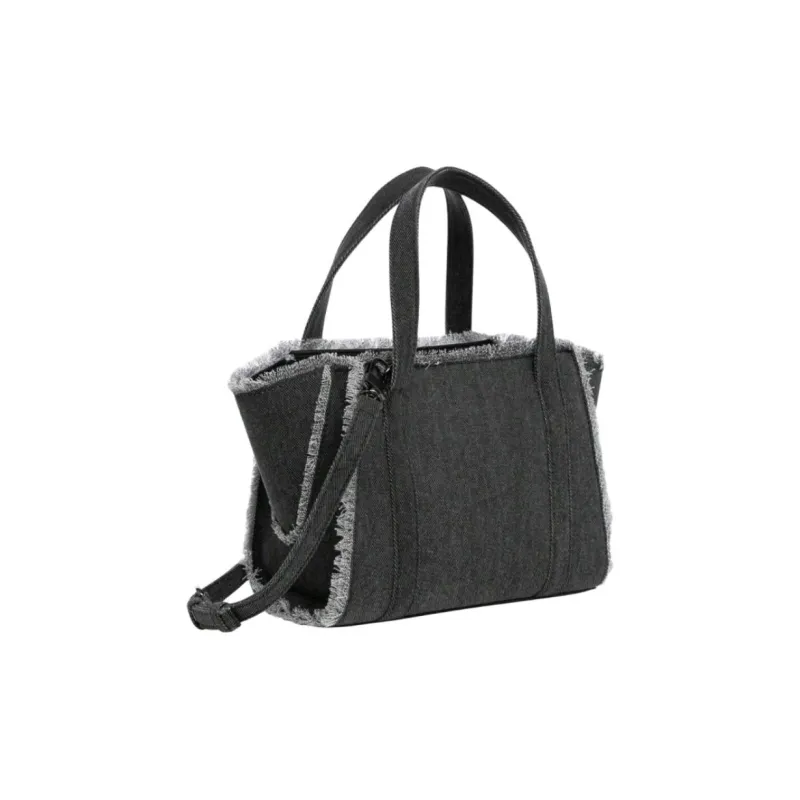 LOVE MOSCHINO Cotton Tote Bag, Shopping Bag, Shoulder Bag, Handbag Women's Black & Gray-2