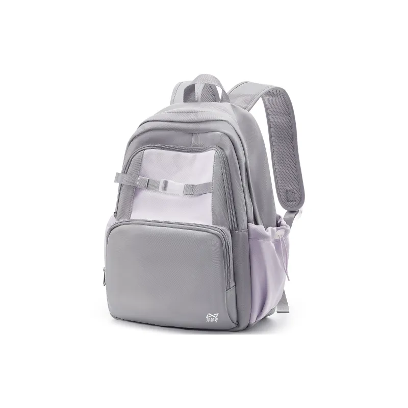QING QI ZHE Fabric Backpacks Regular Unisex White Brown/Gray Purple/Black-7