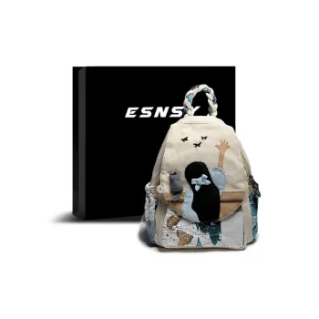 ESNSY Canvas Backpack Women's Apricot