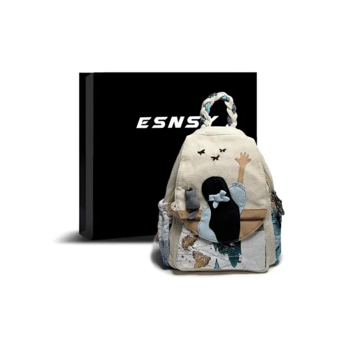 ESNSY Canvas Backpack Women's Apricot