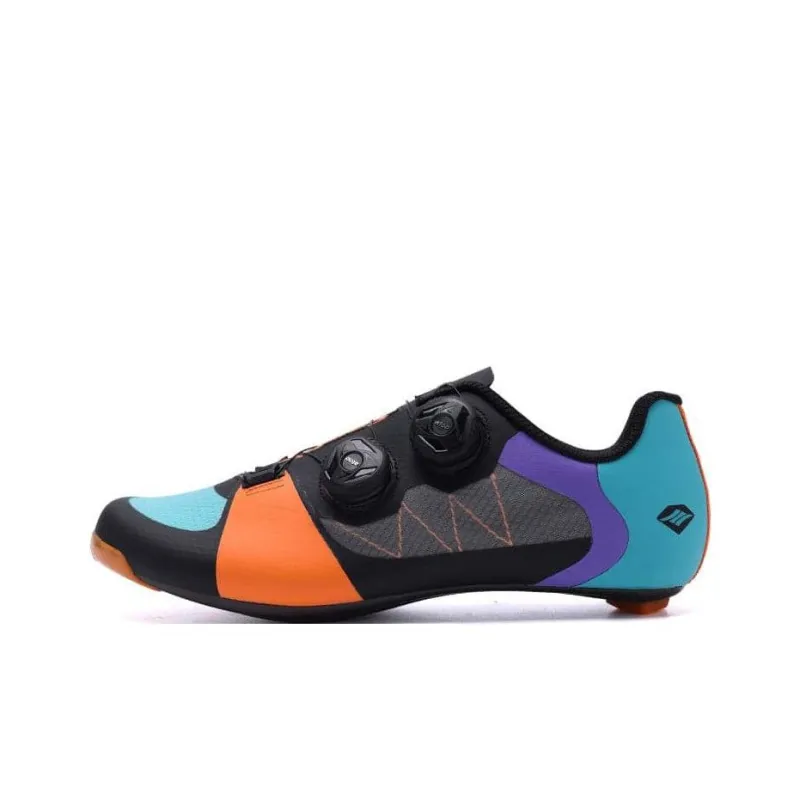 SANTIC Cycling Shoes Men Low-Top Blue/Orange/Gray-0